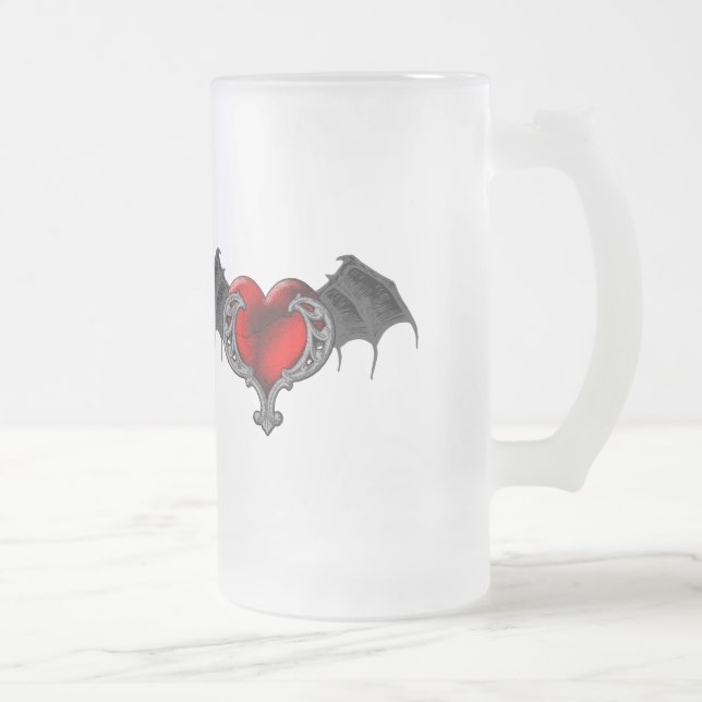 Goth Heart with Bat Wings Tasse (Rechts)