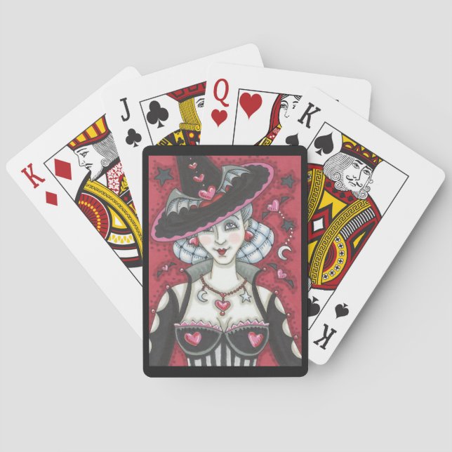 Goth Hexe WICKED VALENTINE PLAYING CARDS Bicycle Spielkarten (Rückseite)