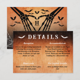 Goth-Hochzeitdetails im Halloween-Stil mit Totenko Begleitkarte