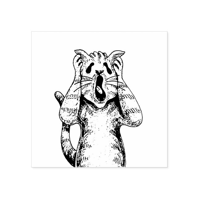 GOTH HORROR CAT DRAMA, JEMAND BEWEGTE LITTERBOX GUMMISTEMPEL (Prägung)