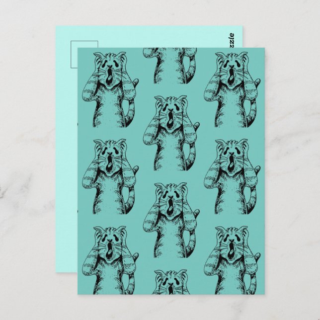 GOTH HORROR CAT DRAMA, JEMAND BEWEGTE LITTERBOX POSTKARTE (Vorne/Hinten)