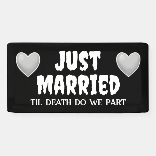 Goth Just Married Banner (Horizontal)