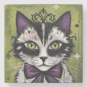Goth-Katze Steinuntersetzer