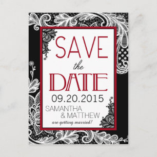 Goth Lace Save the Date Ankündigungspostkarte