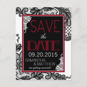 Goth Lace Save the Date Ankündigungspostkarte