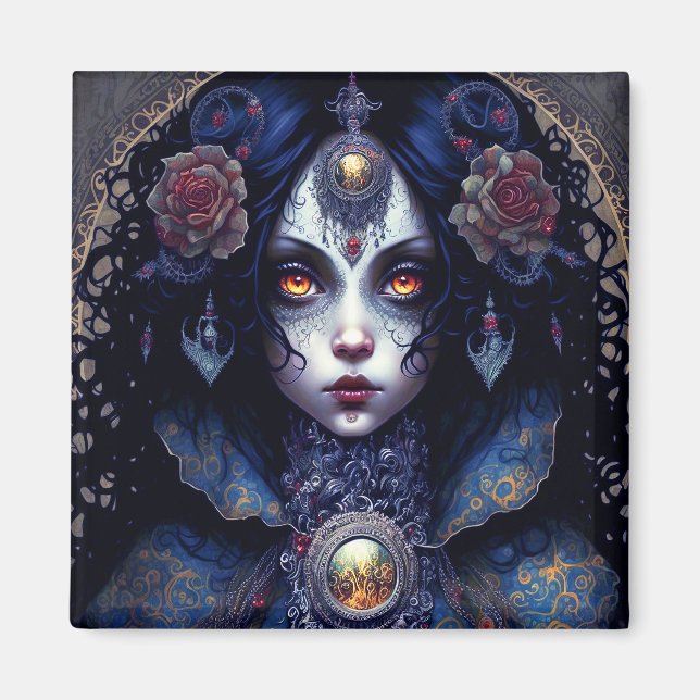 Goth Lady Gothic Fantasy Art Magnet (Vorne)