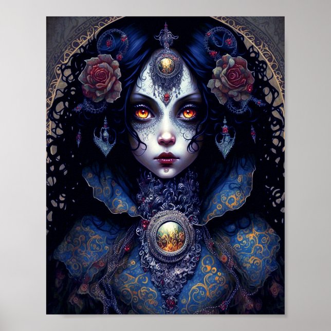 Goth Lady Gothic Fantasy Art Poster (Vorne)