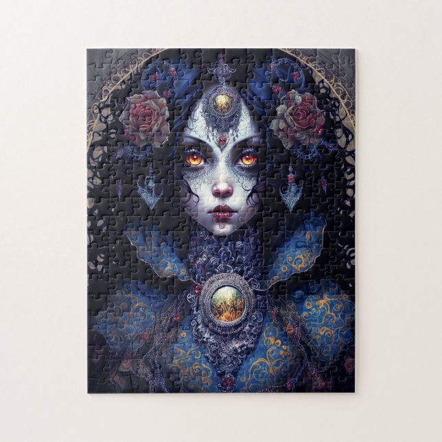 Goth Lady Gothic Fantasy Art Puzzle (Vertikal)