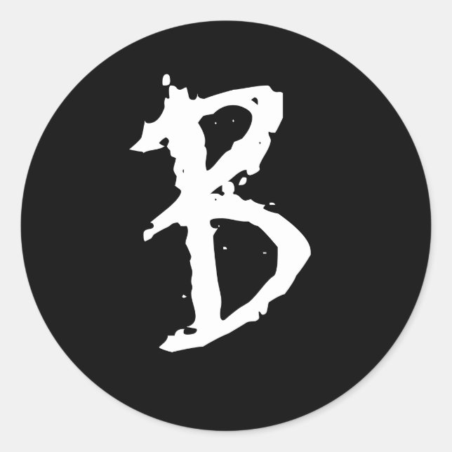 GOTH LETTER B RUNDER AUFKLEBER (Vorderseite)