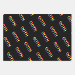 Goth LGBTQ+ Regenbogen Geschenkpapier Set