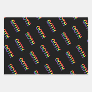 Goth LGBTQ+ Regenbogen Geschenkpapier Set