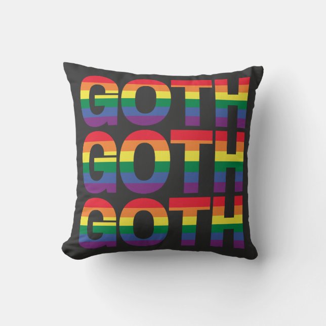 Goth LGBTQ+ Regenbogen Kissen (Vorderseite)
