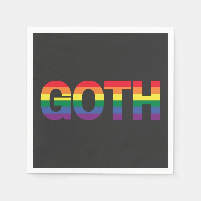 Goth LGBTQ+ Regenbogen Serviette (Vorderseite)
