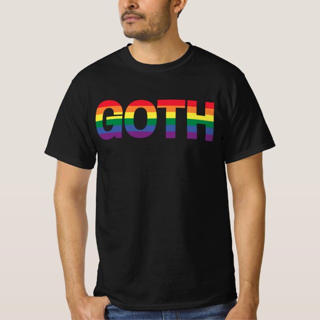 Goth LGBTQ+ Regenbogen T-Shirt (Vorderseite)