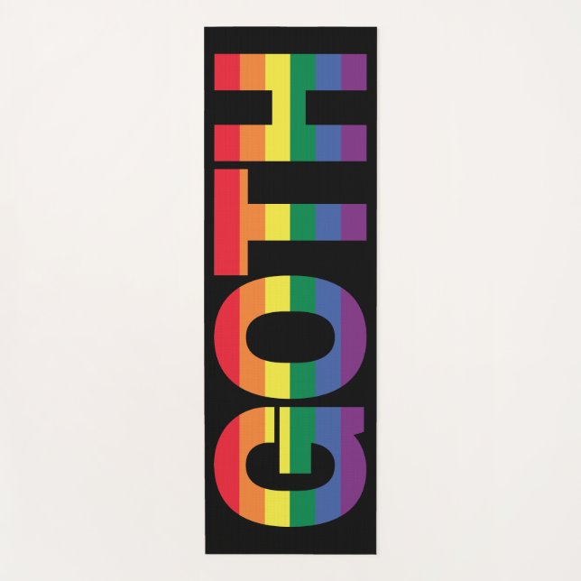 Goth LGBTQ+ Regenbogen Yogamatte (Vorderseite)