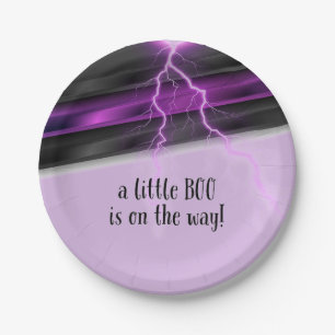 Goth Lila Black Halloween Event Baby Dusche Pappteller