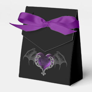 Goth-Lila-Herz mit Fledermausflügeln Geschenkschachtel