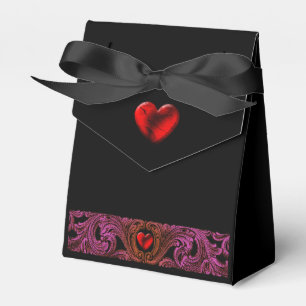 Goth-Lila-Ornament mit Herz Geschenkschachtel