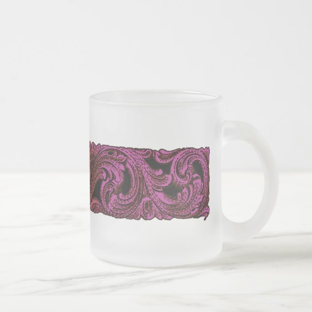 Goth Lila Ornament mit Herz Mattierte Tasse (Rechts)