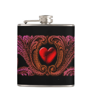 Goth Lila Ornament mit Herzflasche Flachmann