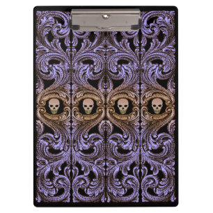 Goth Lila Ornament mit Skull Klemmbrett