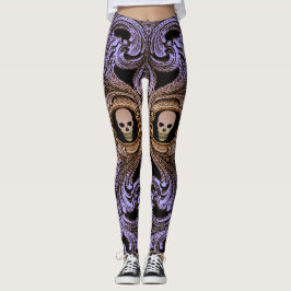 Goth Lila Ornament mit Skull Leggings