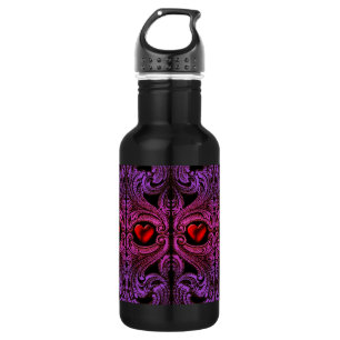 Goth Lila Ornament with Heart Edelstahlflasche