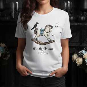 Goth Mama Blaues Viktorianisches Rockpferd Tri-Blend Shirt