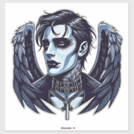 Goth Man Angel Dark Fantasy Art Aufkleber