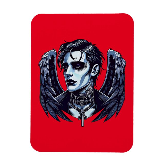 Goth Man Angel Dark Fantasy Art Magnet (Vertikal)