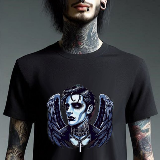 Goth Man Angel Dark Fantasy Art T-Shirt (Von Creator hochgeladen)