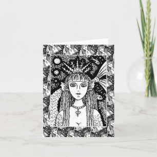 GOTH MERMAID, SCHWARZES MEER SIREN FANTASY WHIMSan Karte