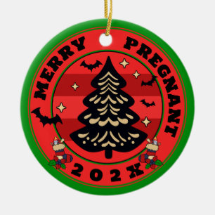 Goth Merry & Pregnant Christmas Keramik Ornament