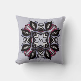 Goth Monogram Black Lila Gothic Mandala Kissen