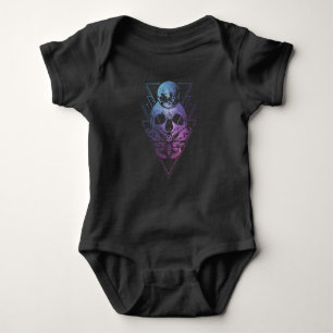 Goth Moon Skull Gothic Wicca Crescent Lunar Moth Baby Strampler