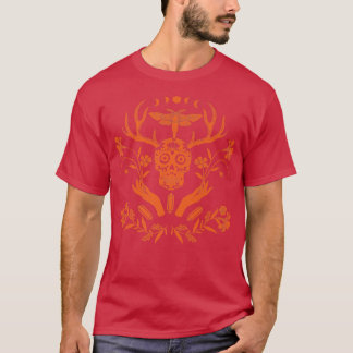 Goth Moth and Crescent Moon Creepy Halloween122 T-Shirt