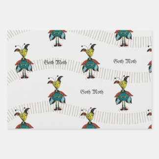 Goth Moth - Wrapping Paper Flat Sheet Set 3 Geschenkpapier Set