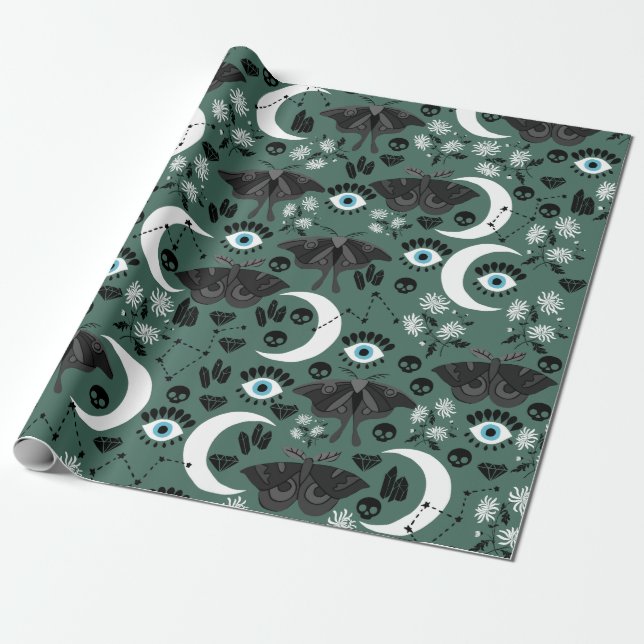 Goth Moths Wrapping Paper Geschenkpapier (Ungerollt)