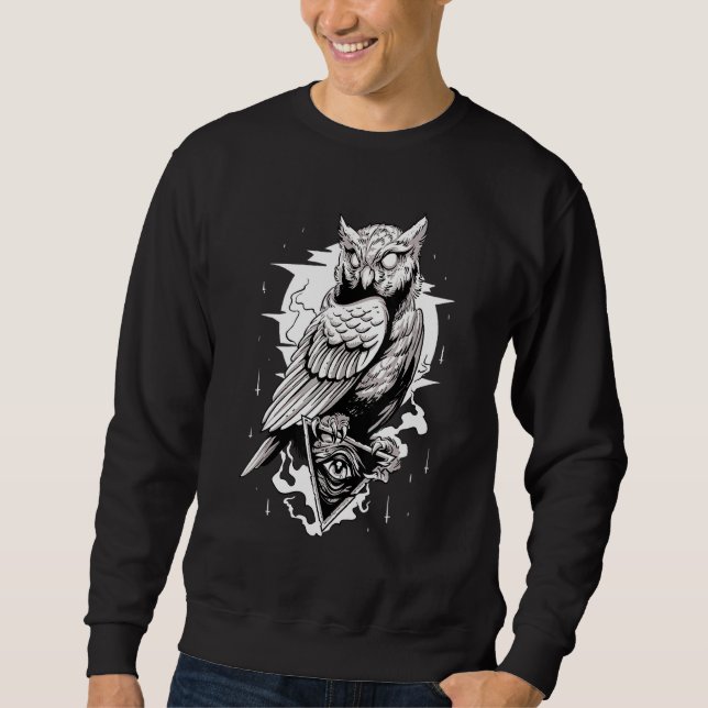 Goth Owl Spookowl Cooles Owl Owl Owl Sweatshirt (Vorderseite)