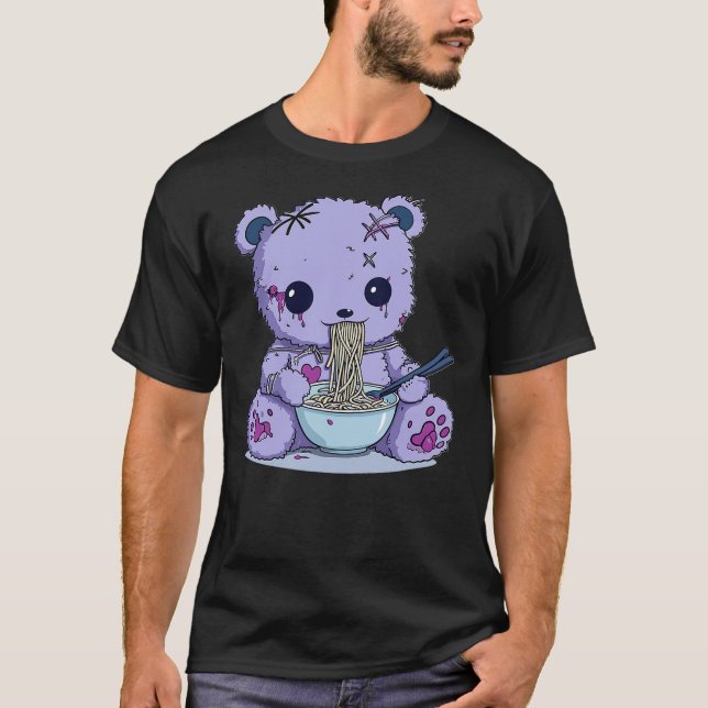 Goth Pastel Cute Creepy Kawaii Teddy Bear Voodoo D T-Shirt (Vorderseite)