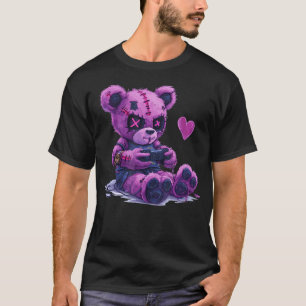 Goth Pastel Niedlich Creepy Kawaii Gamer Teddy Bea T-Shirt
