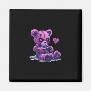 Goth Pastell Süß Gruselig Kawaii Gamer Bär Gaming Magnet