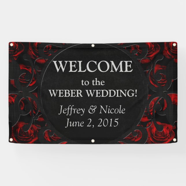Goth Personalisiert Custom Wedding Banner (Horizontal)