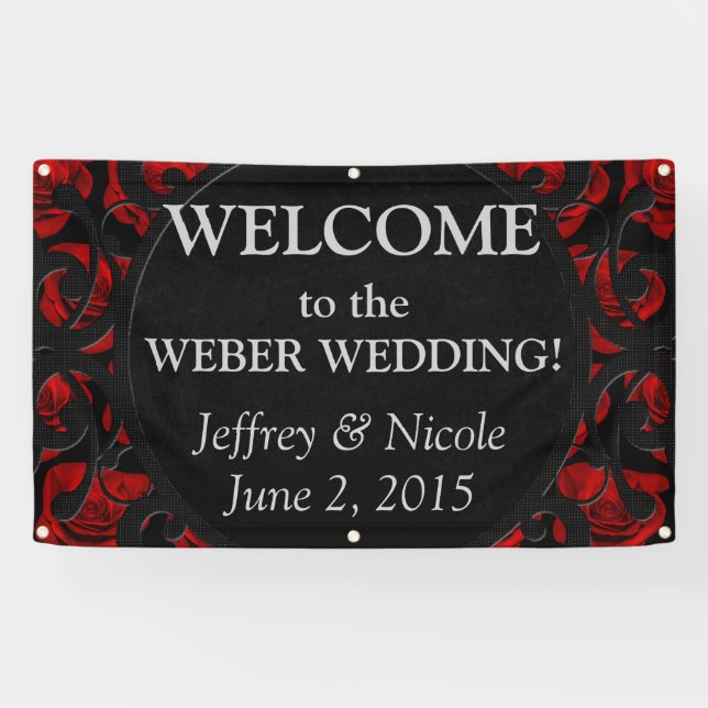 Goth Personalisiert Custom Wedding Banner (Horizontal)