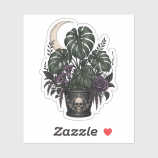 Goth Pflanzenmutter Monstera Halbmond Gothic Vinyl Aufkleber
