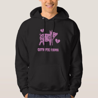 Goth Pig Mama Damen Bauernhof Tier Süß Gothic Rosa Hoodie