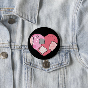 Goth Pink, geklatscht Herz Button