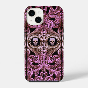 Goth-Pink-iPhone-Hülle mit Totenkopf iPhone 14 Hülle