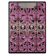 Goth Pink Ornament mit Skull