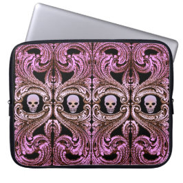 Goth Pink Ornament mit Skull Laptopschutzhülle